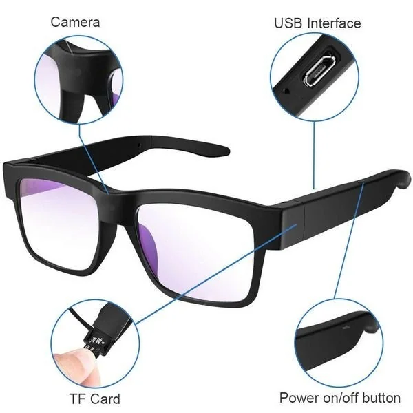 Lunettes camera espion et Mp3 