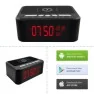 Caméra espion Wifi HD Horloge, chargeur induction, enceinte Bluetooth