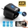 Prise secteur USB caméra espion 4K vision de nuit noire 