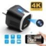 Chargeur USB secteur caméra espion Ultra HD 4K détection de mouvement Wifi blanc