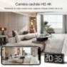 Réveil à caméra espion HD 4K vision de nuit détection de mouvement 